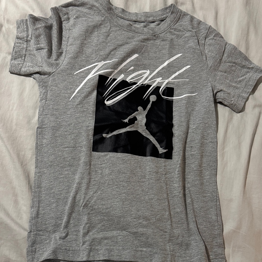 Jordan Kids Gray and Black Graphic Tee